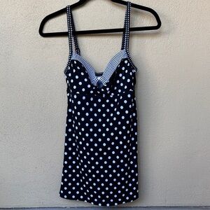 24th & Ocean Black and White Polka Dot whole piece bathing suit